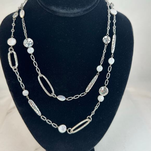 Brighton Pebble and Pearl Long Necklace - Picture 1 of 5